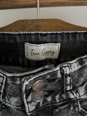 True Gypsy Acid-Wash Black High-Rise Jeans